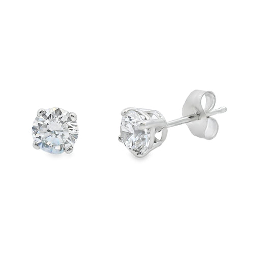 1.00ct Lab Grown Diamond Stud Earrings 14KT White Gold
