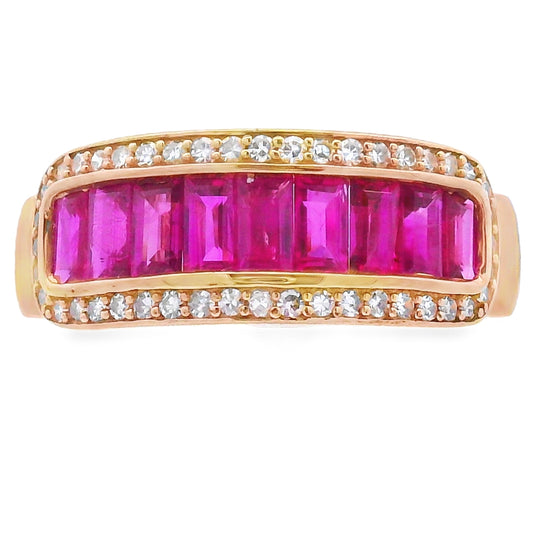 1.10ct Ruby Diamond Ring 10KT Yellow Gold