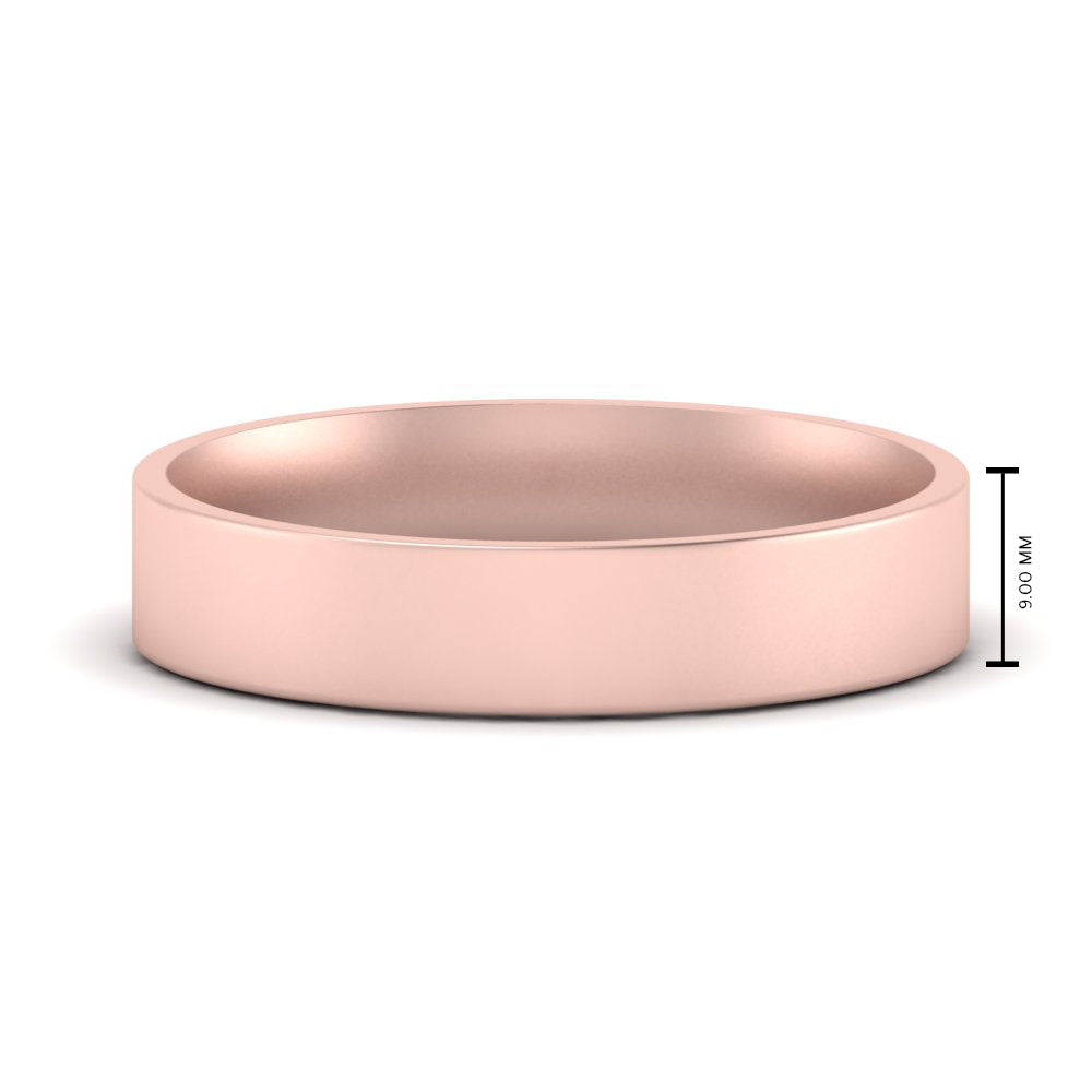 Light Weight Flat 4 mm Mens Wedding Band