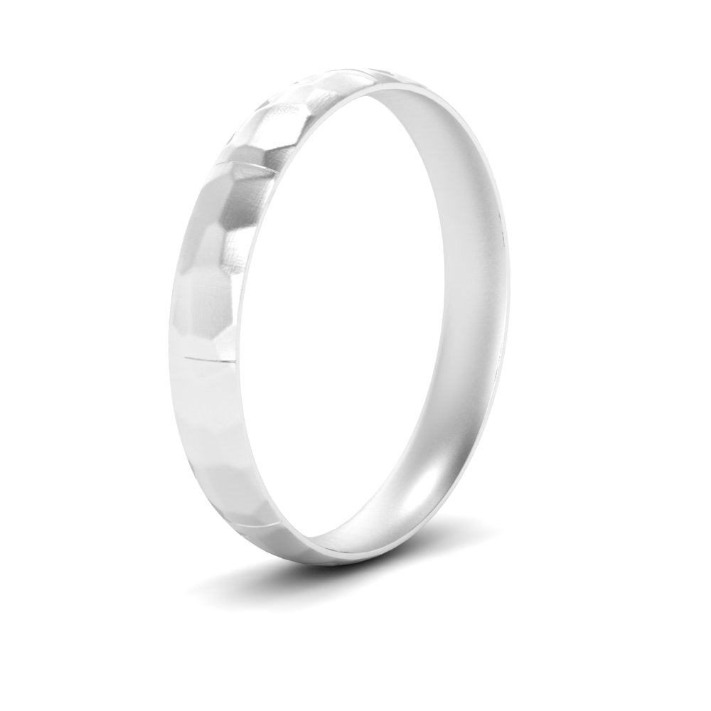 5 mm Mens Hammered Comfort Fit Wedding Band