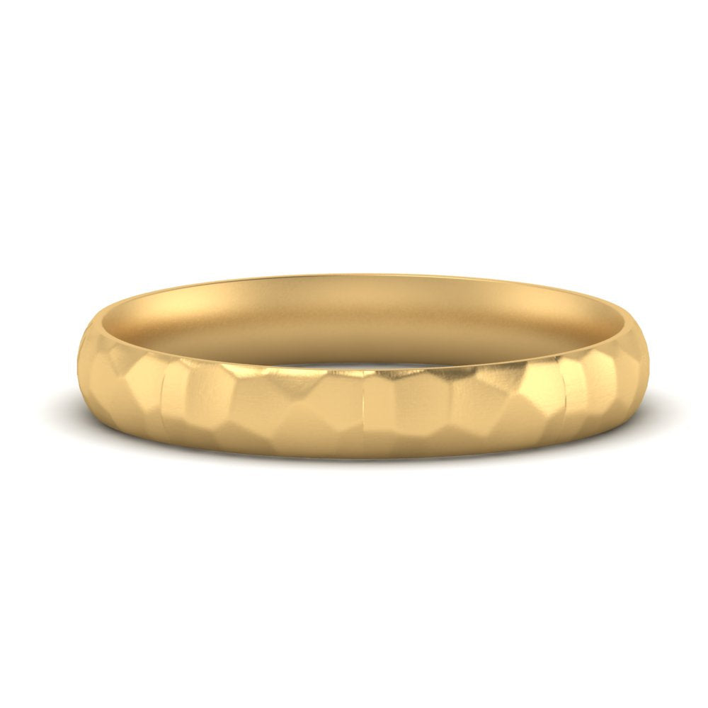 5 mm Mens Hammered Comfort Fit Wedding Band