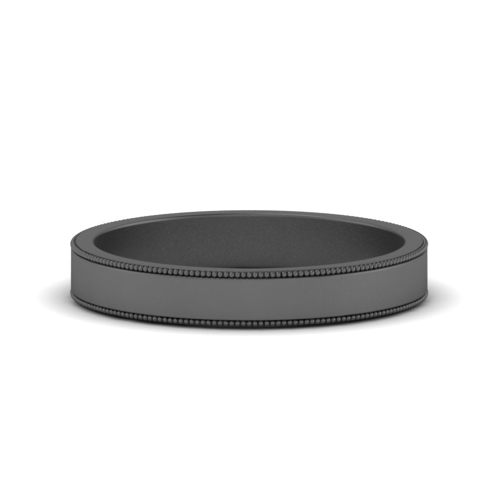 Flat Milgrain Mens Wedding Band