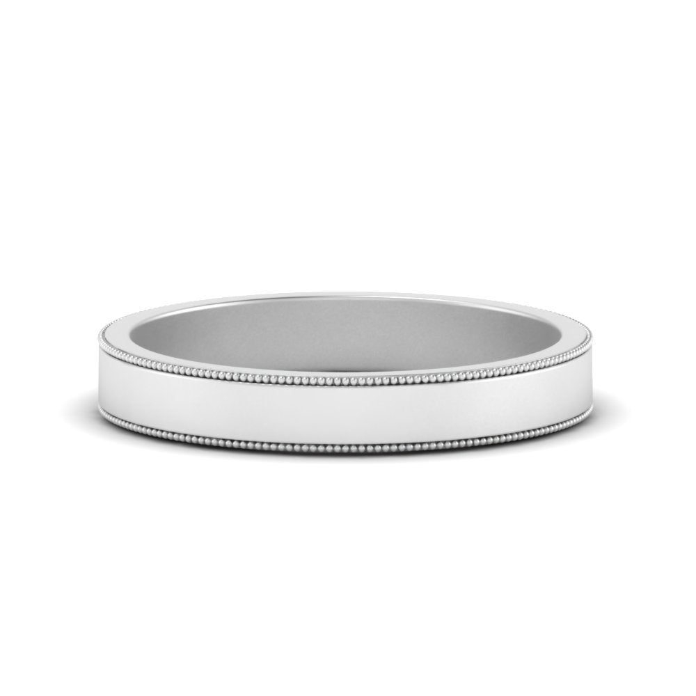 Flat Milgrain Mens Wedding Band