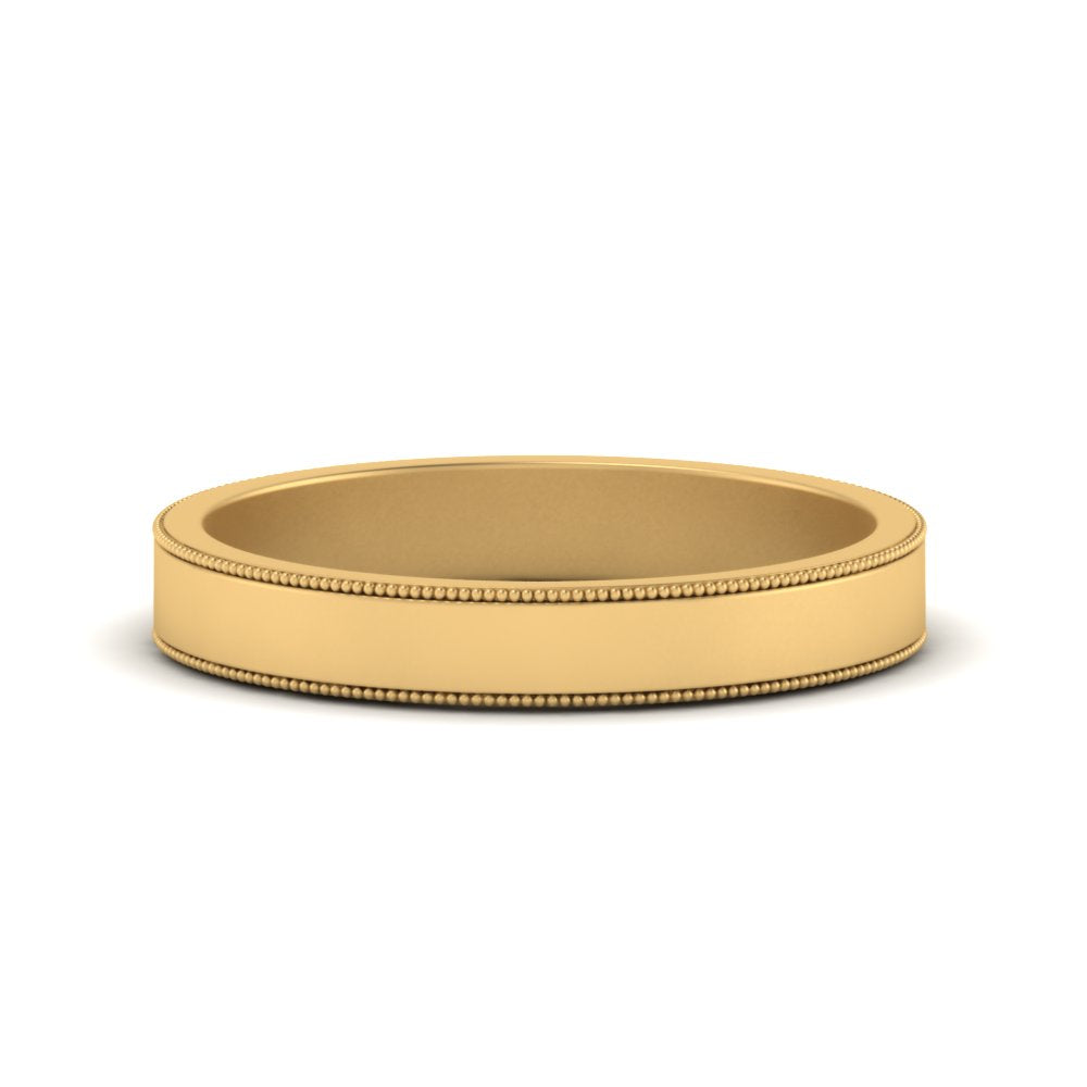 Flat Milgrain Mens Wedding Band