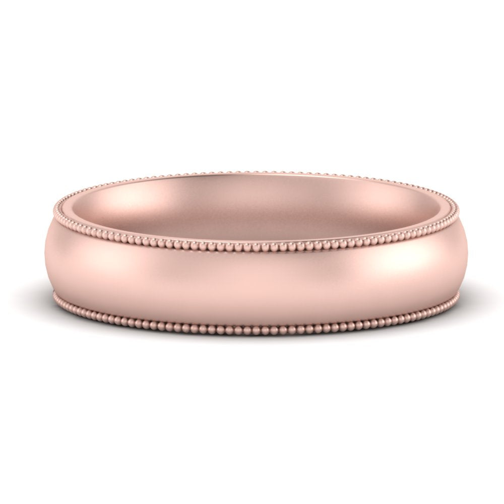 4 mm Milgrain Comfort Fit Mens Wedding Band