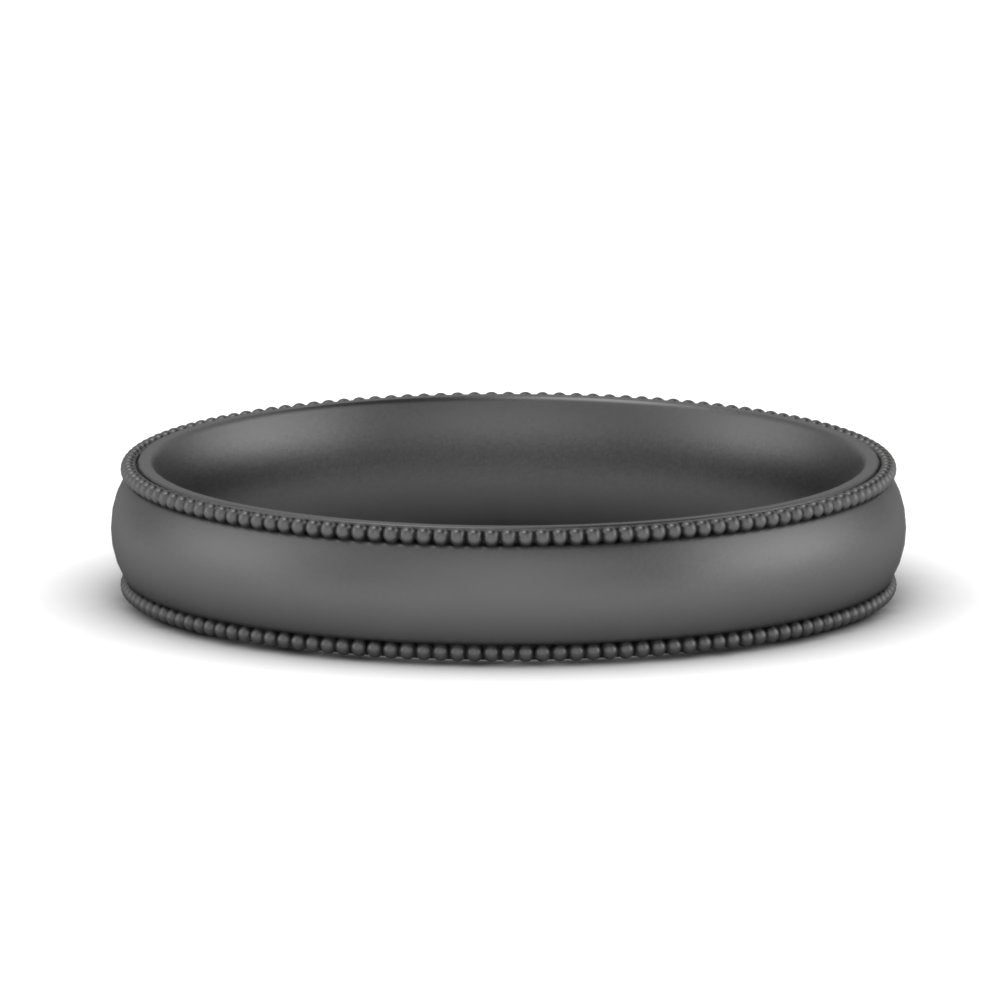 4 mm Milgrain Comfort Fit Mens Wedding Band