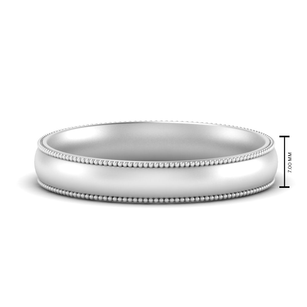 4 mm Milgrain Comfort Fit Mens Wedding Band
