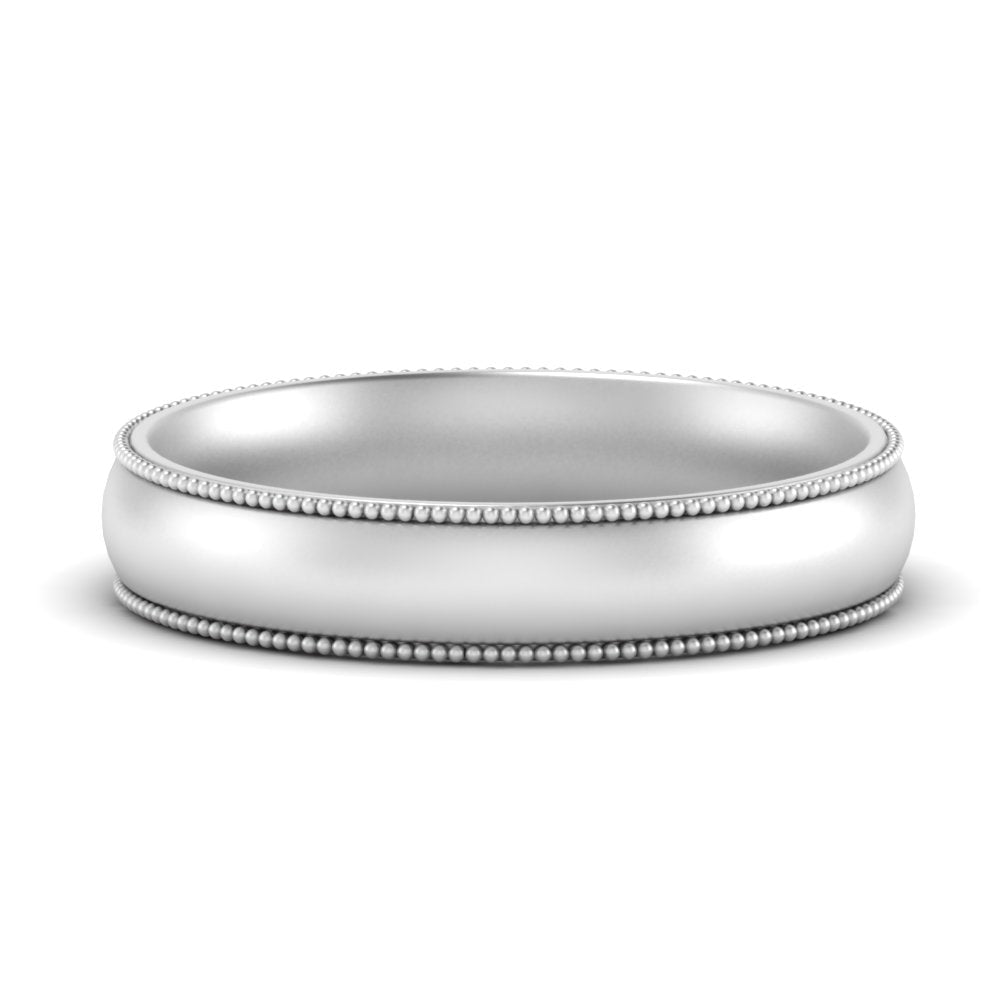 4 mm Milgrain Comfort Fit Mens Wedding Band