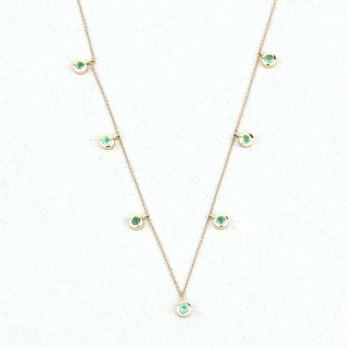 0.90 Carat Genuine Zambian Emerald 10K Yellow Gold Necklace