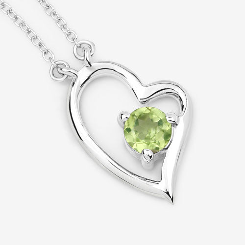 0.51 Carat Genuine Peridot .925 Sterling Silver Necklace