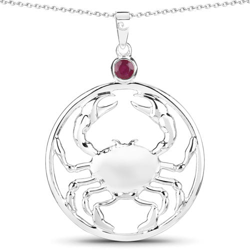 0.33 Carat Genuine Ruby .925 Sterling Silver Pendant