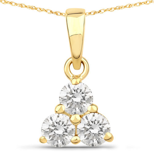0.51 Carat Genuine Lab Grown Diamond 14K Yellow Gold Pendant