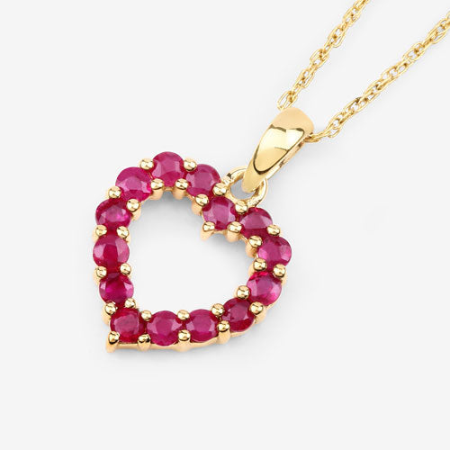 0.43 Carat Genuine Ruby 10K Yellow Gold  Pendant
