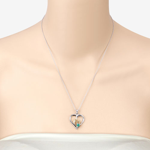 0.45 Carat Genuine Emerald .925 Sterling Silver Pendant