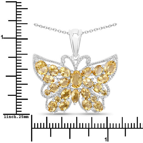 3.89 Carat Genuine Citrine .925 Sterling Silver Pendant