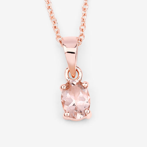 0.70 Carat Genuine Morganite .925 Sterling Silver Pendant