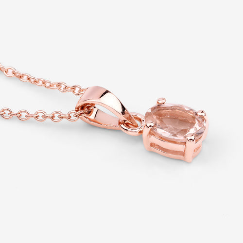 0.70 Carat Genuine Morganite .925 Sterling Silver Pendant