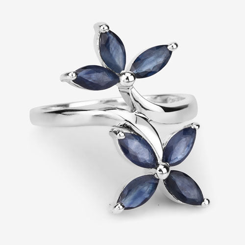 1.75 Carat Genuine Blue Sapphire .925 Sterling Silver Ring