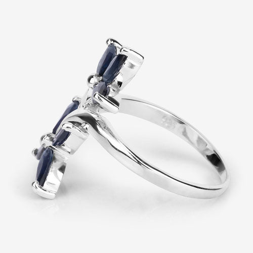 1.75 Carat Genuine Blue Sapphire .925 Sterling Silver Ring