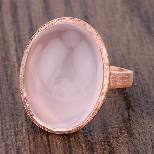 15.60 Carat Genuine Rose Quartz .925 Sterling Silver Ring