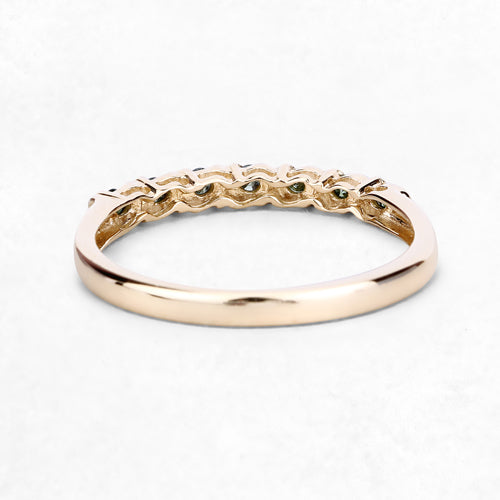 0.16 Carat Genuine Green Diamond 14K Yellow Gold Ring (I1-I2)
