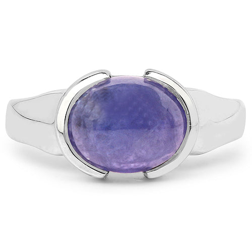 3.55  Carat Genuine Tanzanite .925 Sterling Silver Ring
