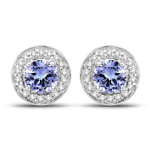 3.22 Carat Genuine Tanzanite & White Topaz .925 Sterling Silver Ring