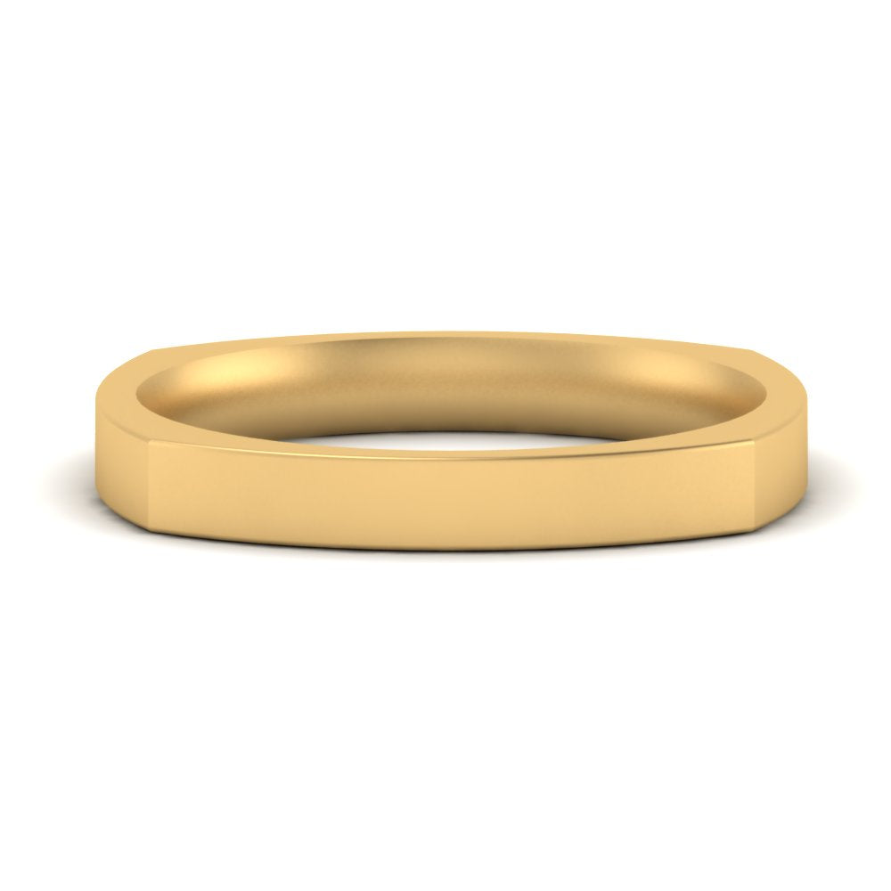 Square Comfort Fit Mens Wedding Band