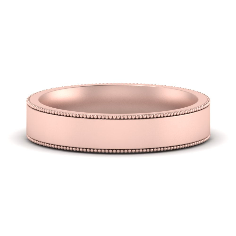 4 mm Stepped Edge Comfort Fit Flat Mens Band