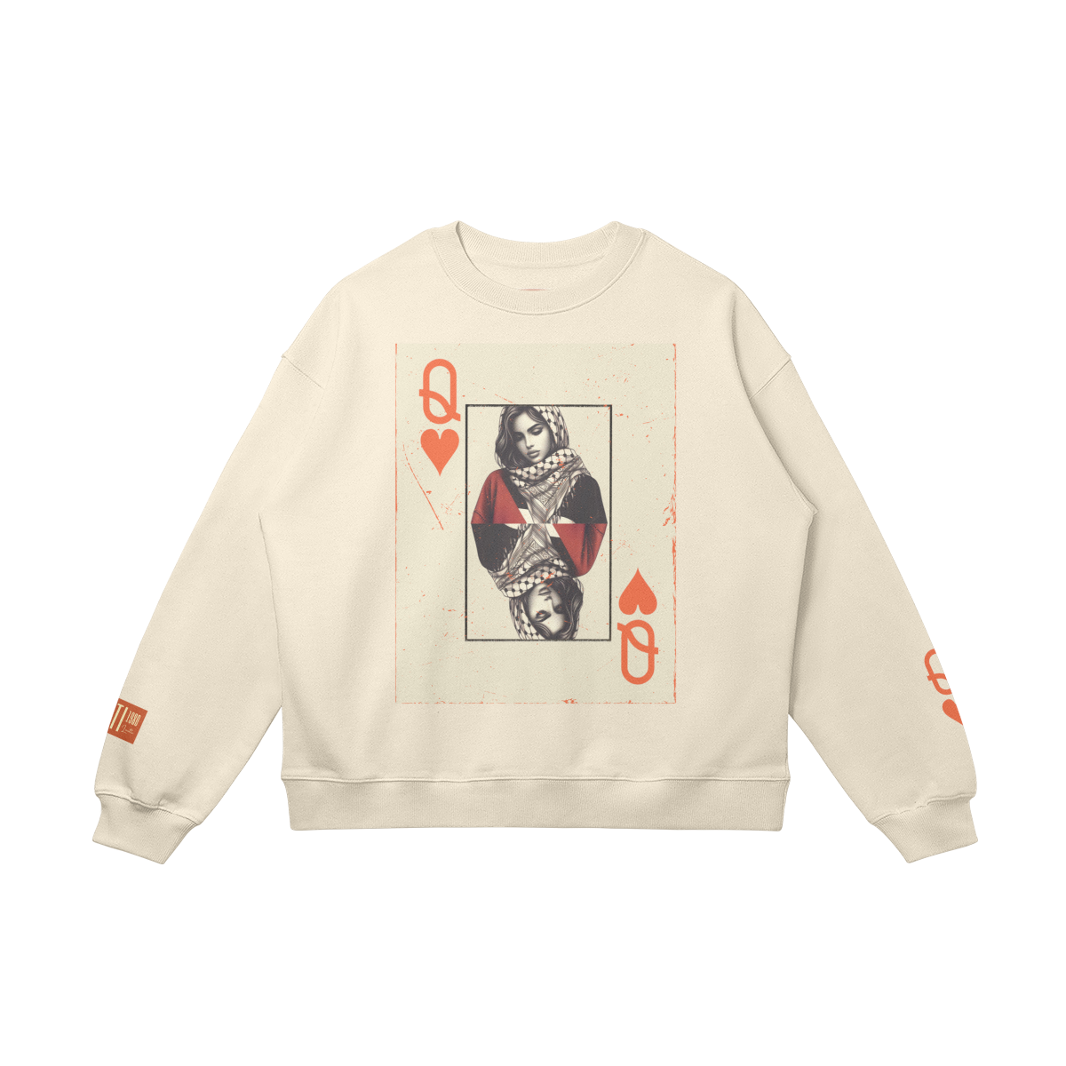 Arab Queen of Hearts Drop Shoulders Sweatshirt
