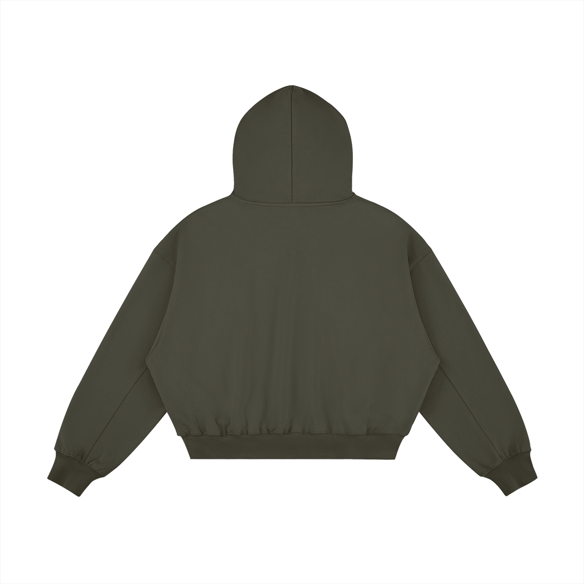Oversized Blank Snap Collar Hoodie with Side Pockets - 100% Cotton