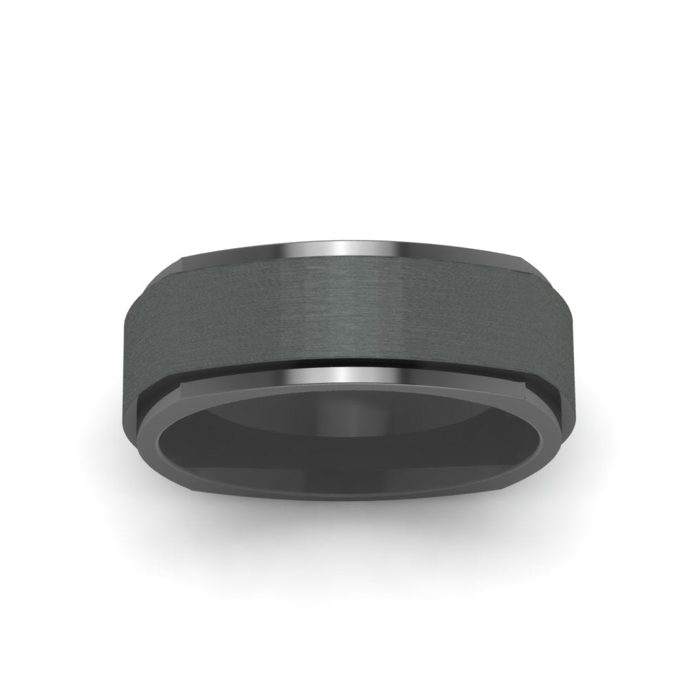 Two Tone Brushed Mens Wedding Ring